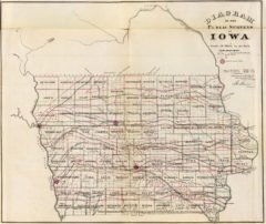 1866 State Map of Iowa Public Survey Sketches by the Department of Interior Land Office