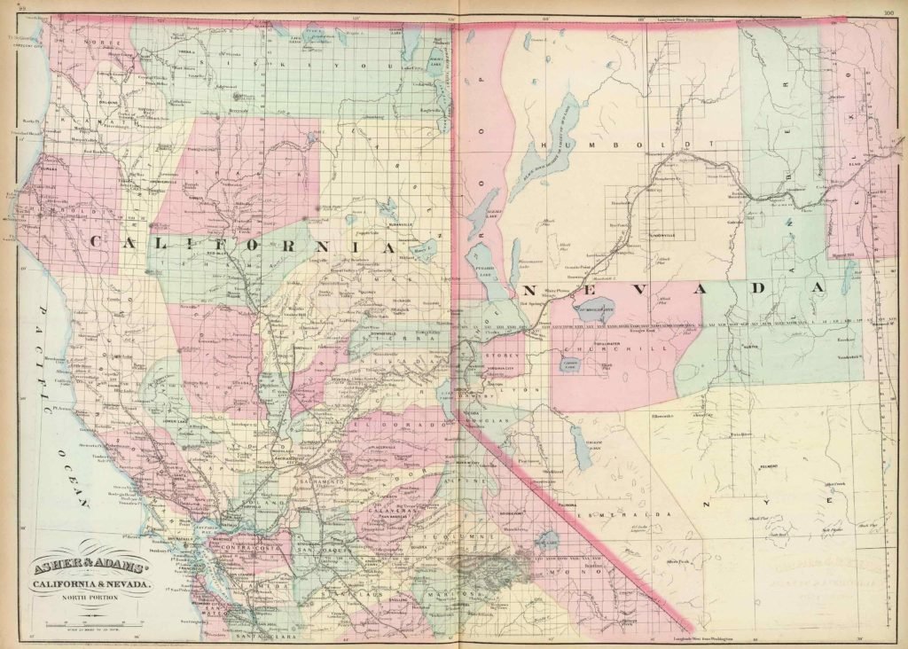 Old Historical City, County and State Maps of California