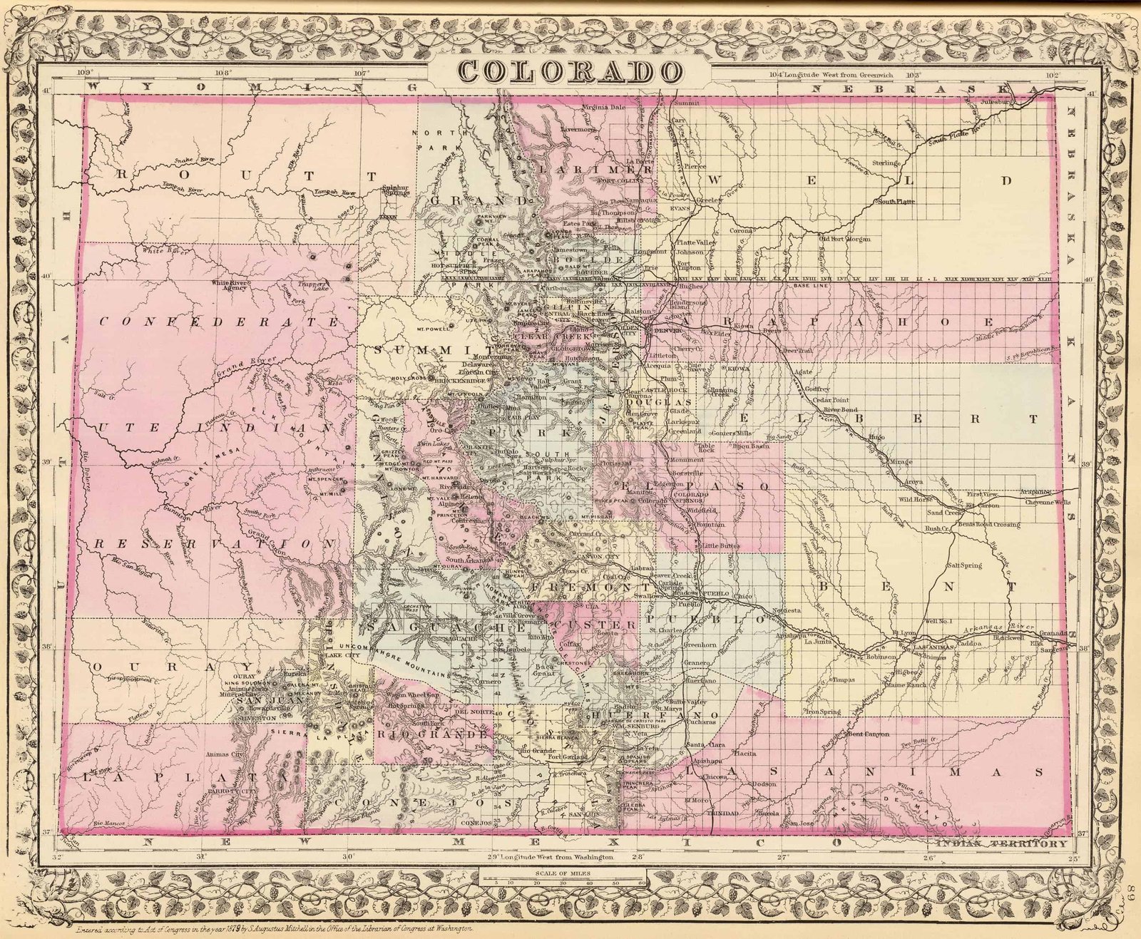 Old Historical City County And State Maps Of Colorado