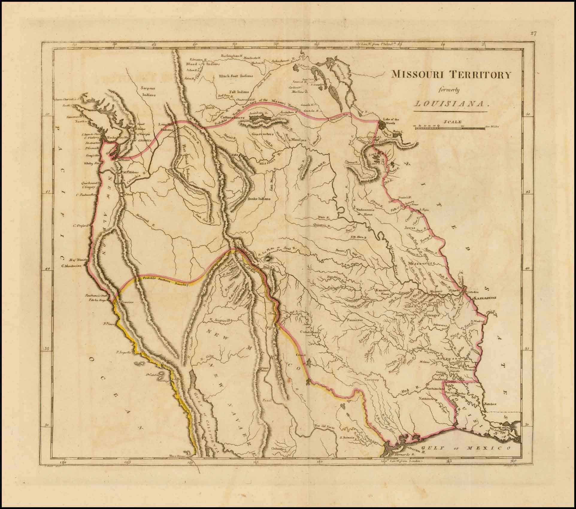 1814 Map of Missouri Territory formerly Louisiana