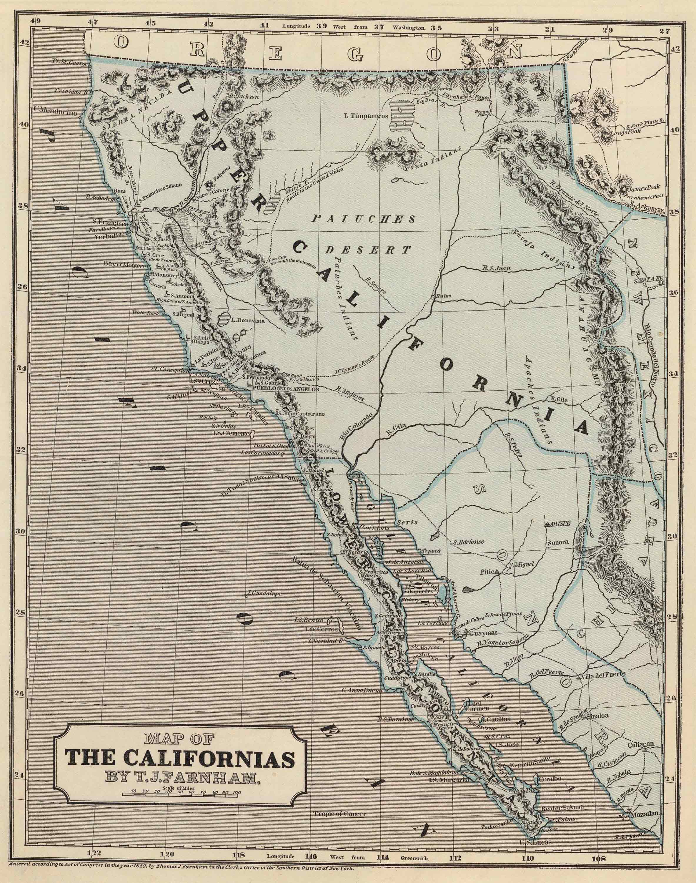 1845 Map of California