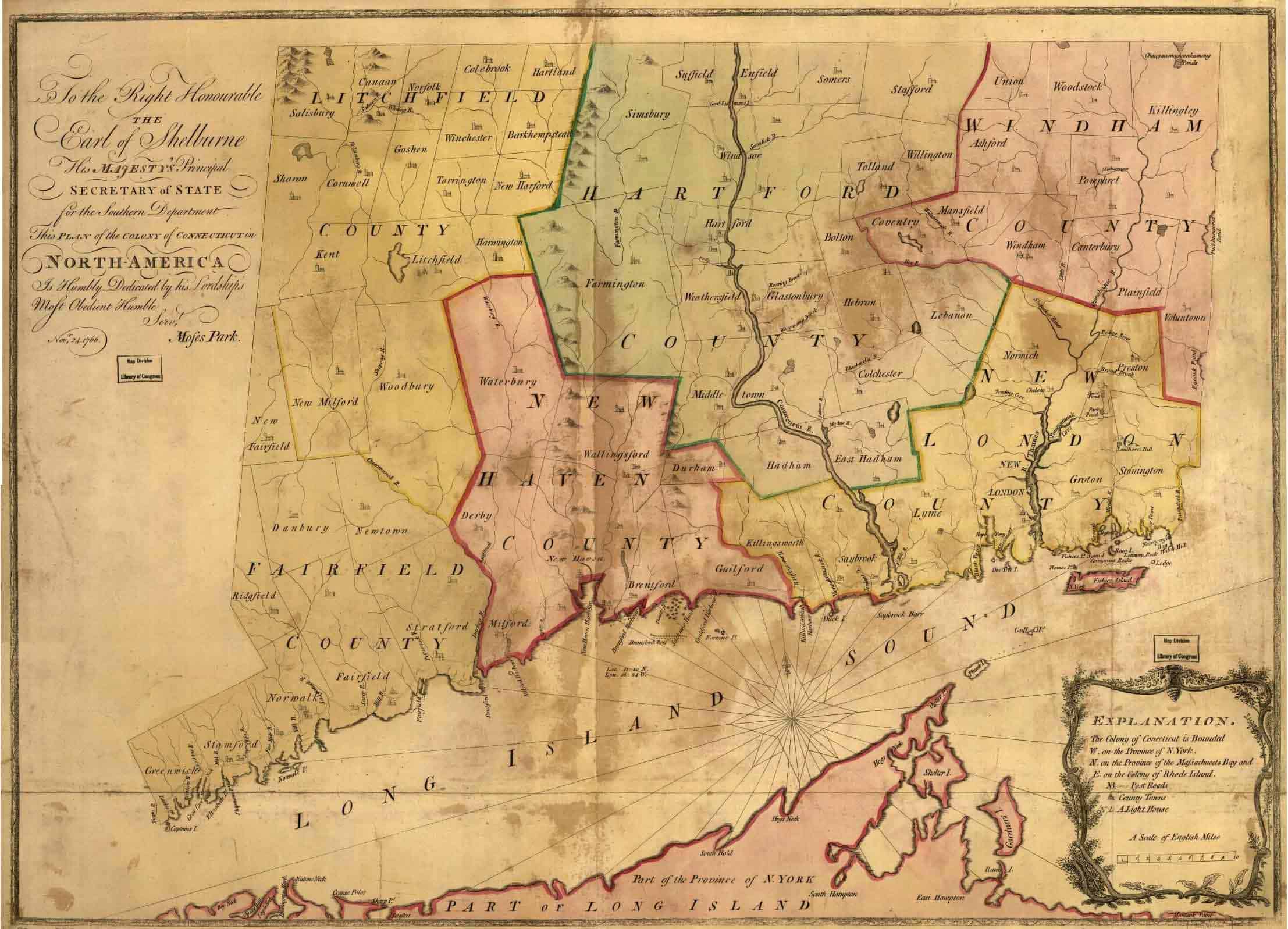 1866 Map of Connecticut