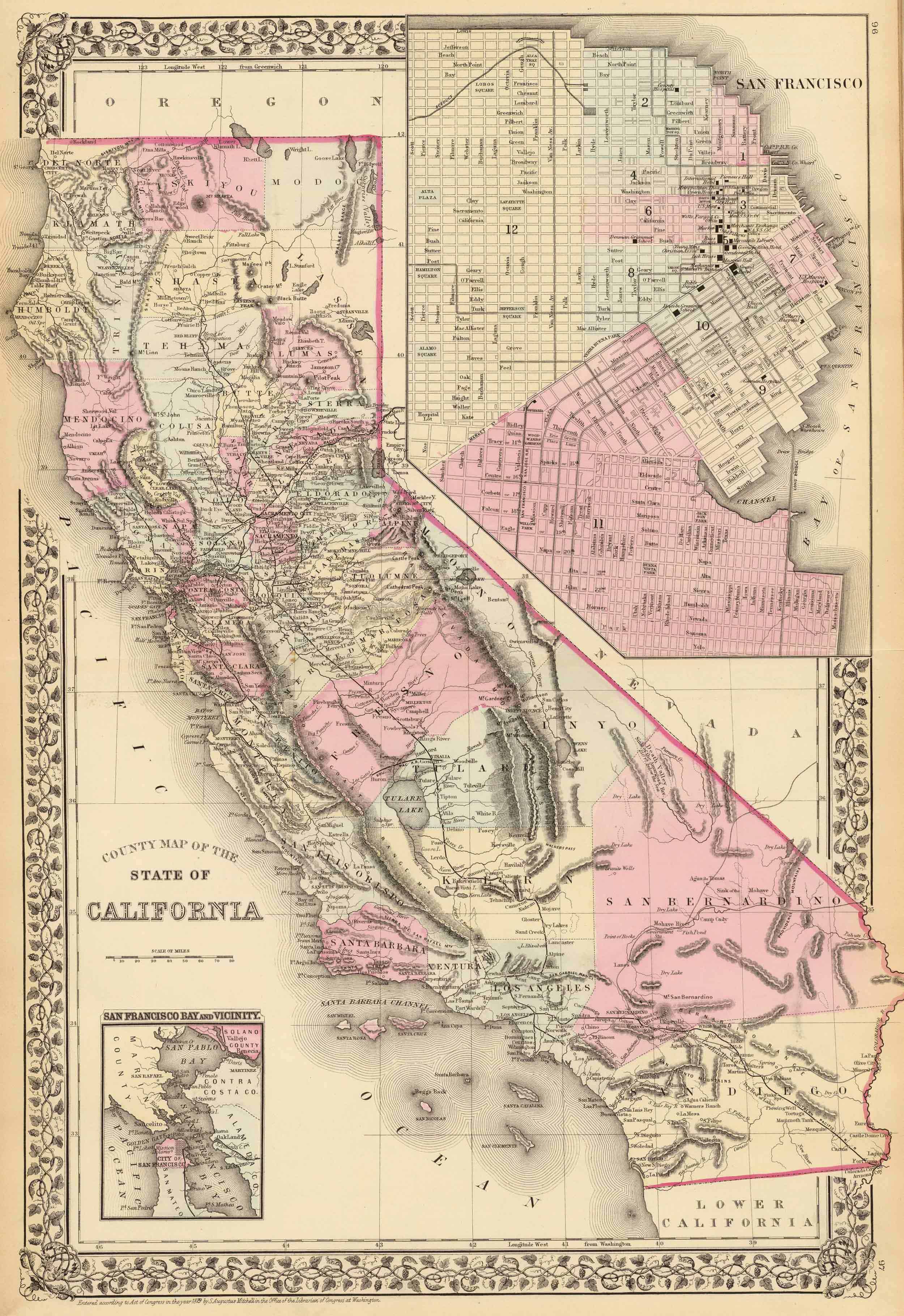 1880 Map of California