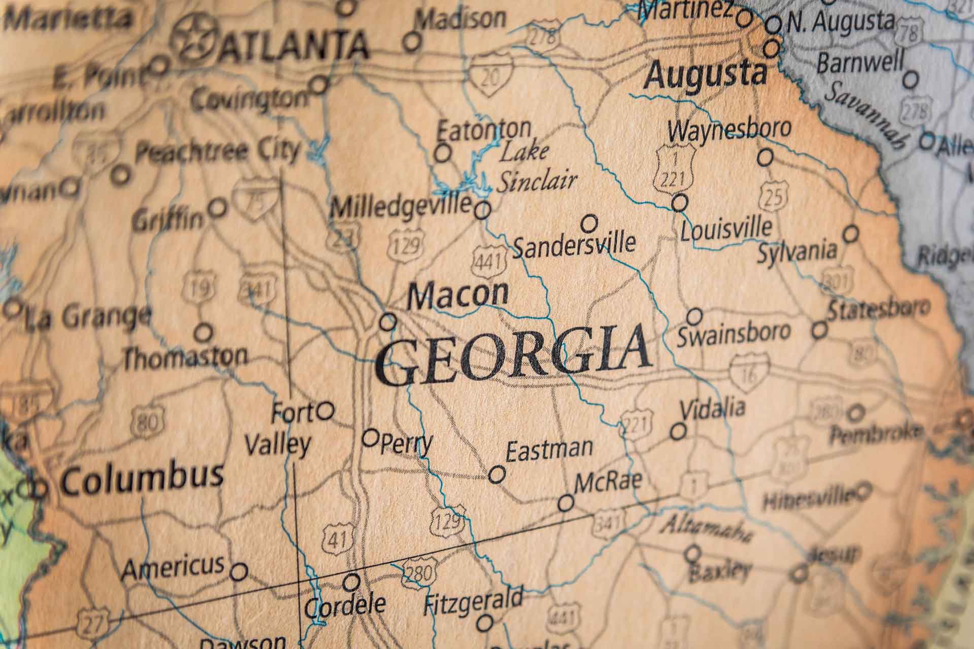 Old Historical City County And State Maps Of Georgia