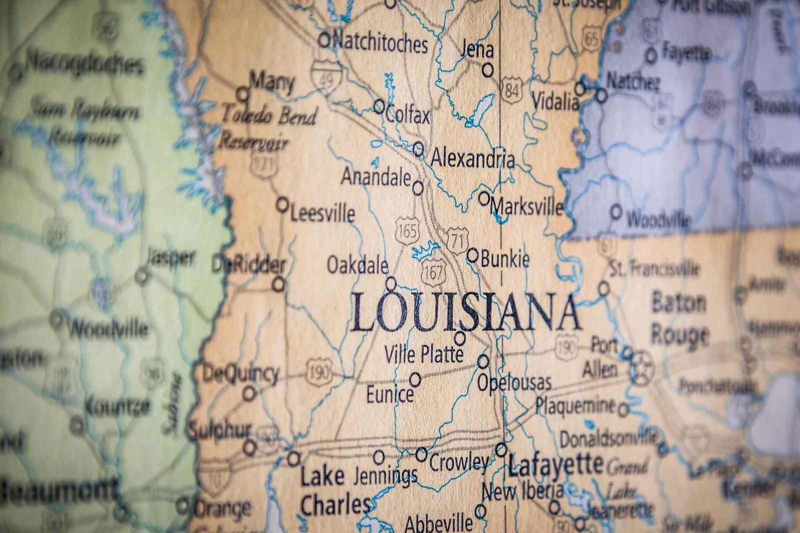 Louisiana Map With Parishes And Cities Literacy Basics