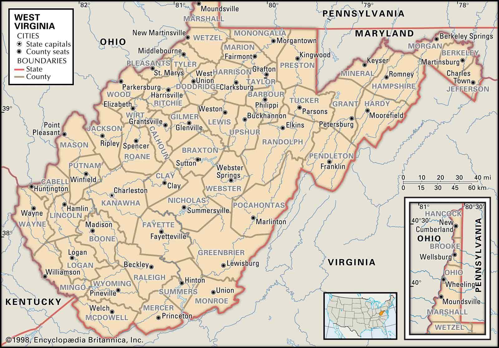 Wv Map Of Counties