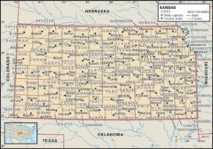 Old Historical City, County and State Maps of Kansas