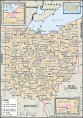 Old Historical City, County and State Maps of Ohio