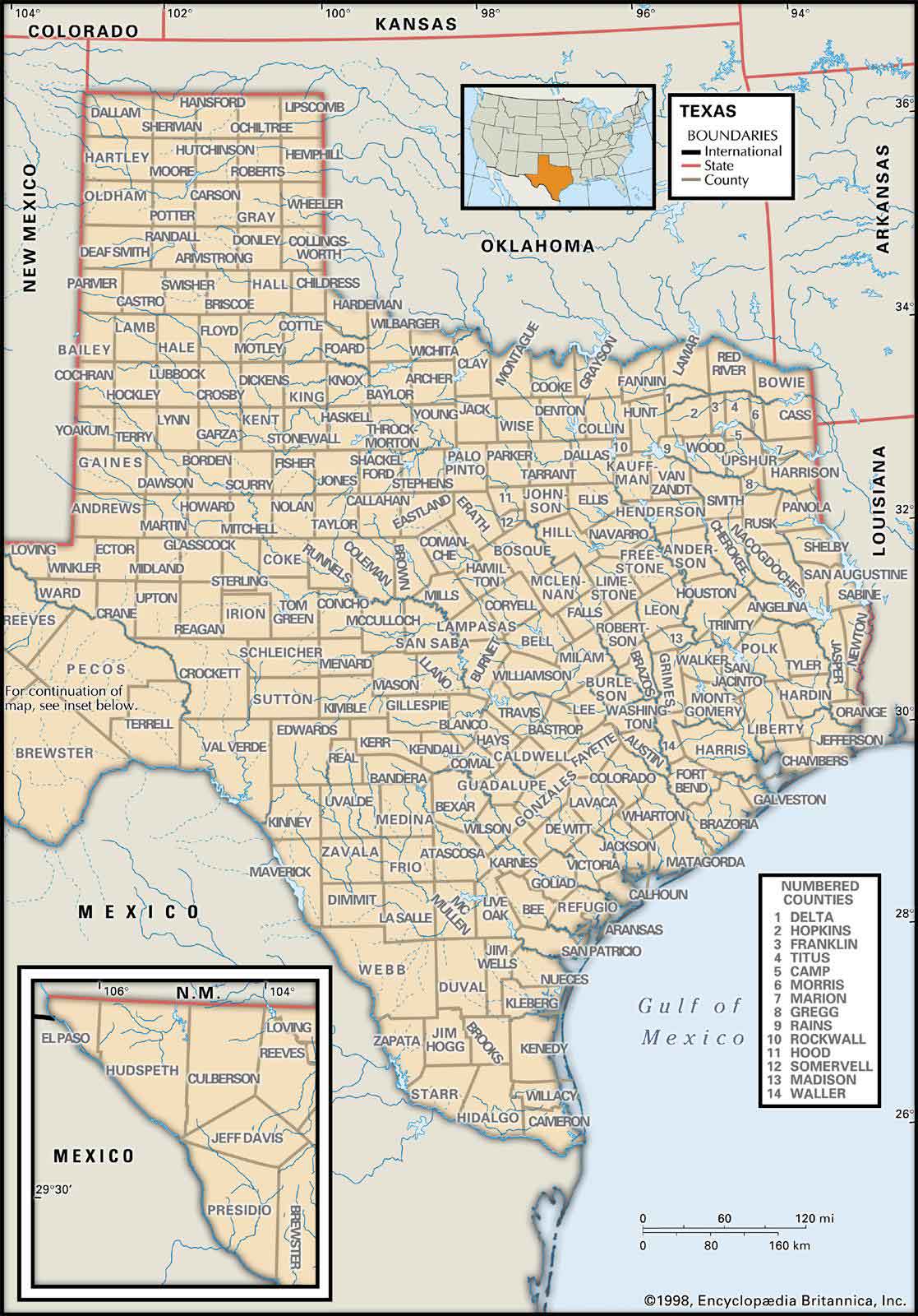 texas map with counties and cities