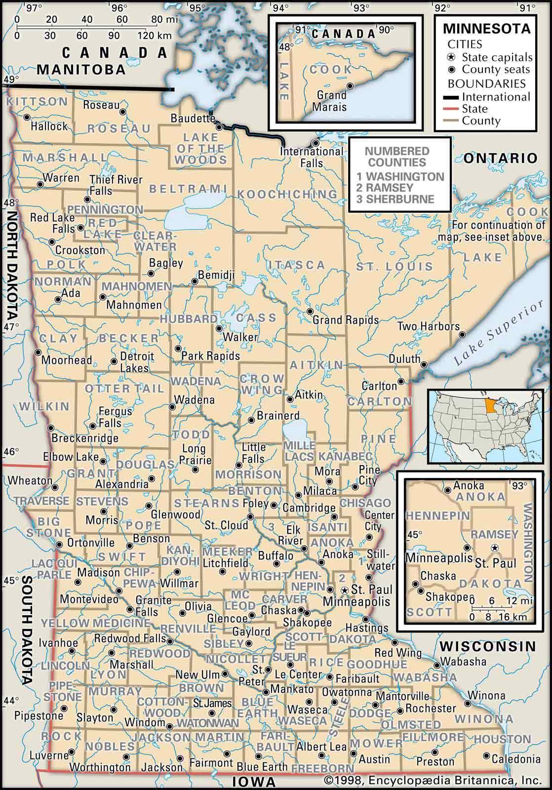 detailed county map of minnesota Old Historical City County And State Maps Of Minnesota detailed county map of minnesota